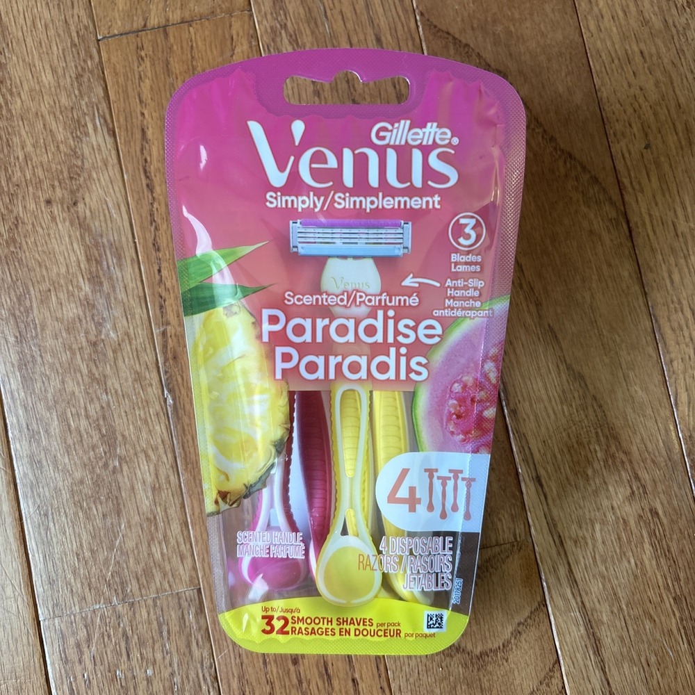 Gillette Venus Simply Paradise Scented Handle Women's Disposable Razors 4 Pack - Picture 1 of 2